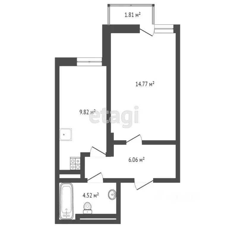 1-к кв. Ростовская область, Ростов-на-Дону ул. Нансена, 109/6 (37.0 м) - Фото 1