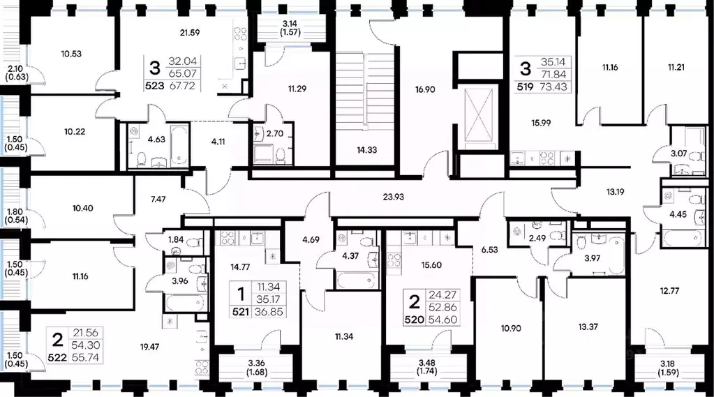 3-к кв. Татарстан, Казань ул. Профессора Мухамедьярова (73.43 м) - Фото 2