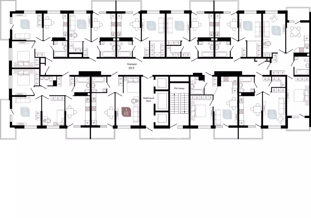 2-к кв. Краснодарский край, Краснодар ул. Конгрессная, 43 (62.7 м) - Фото 2