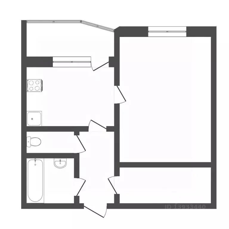 1-к кв. Тюменская область, Тюмень Широтная ул., 192 (43.0 м) - Фото 1