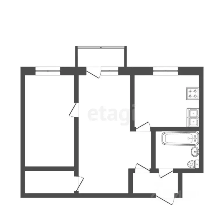 2-к кв. Тюменская область, Тюмень Киевская ул., 60 (44.4 м) - Фото 1