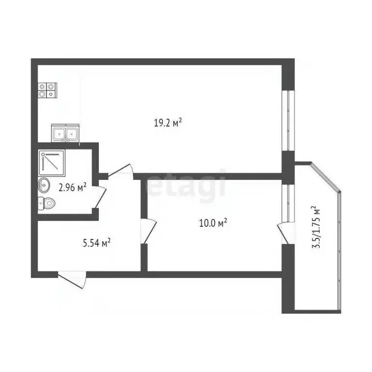 1-к кв. Вологодская область, Вологда Старое ш., 3Бк2 (37.8 м) - Фото 1