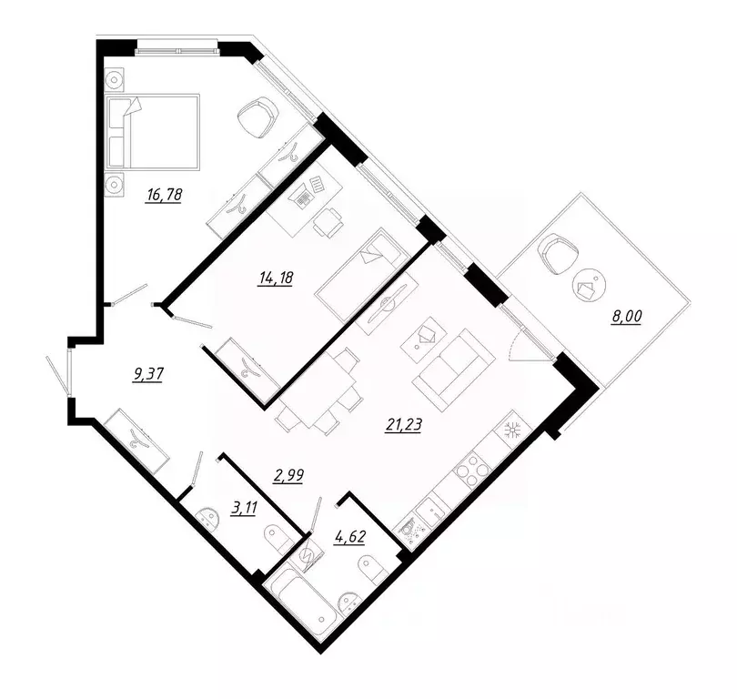 2-к кв. Ленинградская область, Тосненский район, Федоровское городское ... - Фото 1