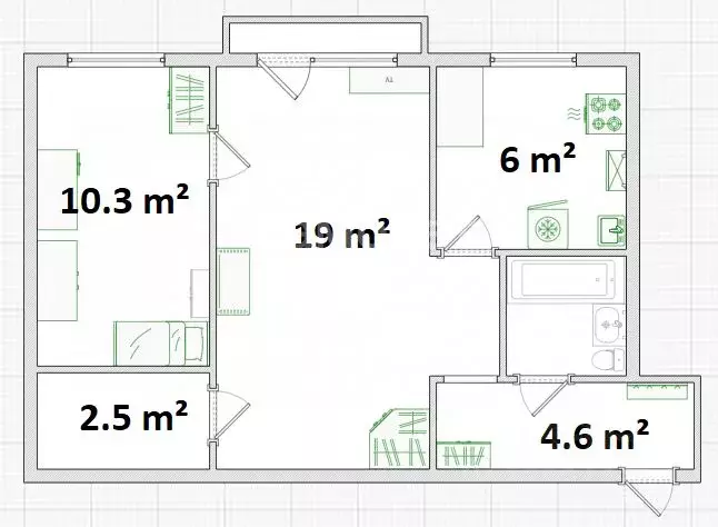 2-к кв. Омская область, Омск Городок Нефтяников мкр, просп. Культуры, ... - Фото 2