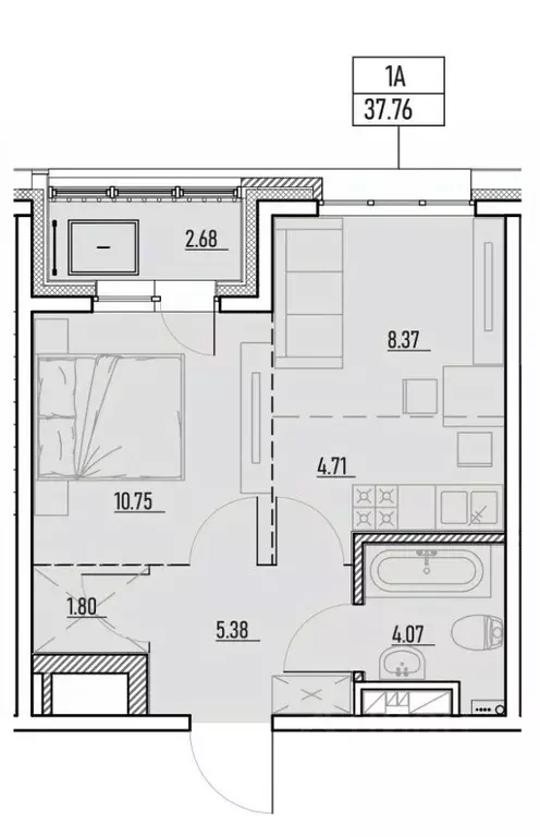 2-к кв. Иркутская область, Иркутск Култукская ул. (37.93 м) - Фото 0
