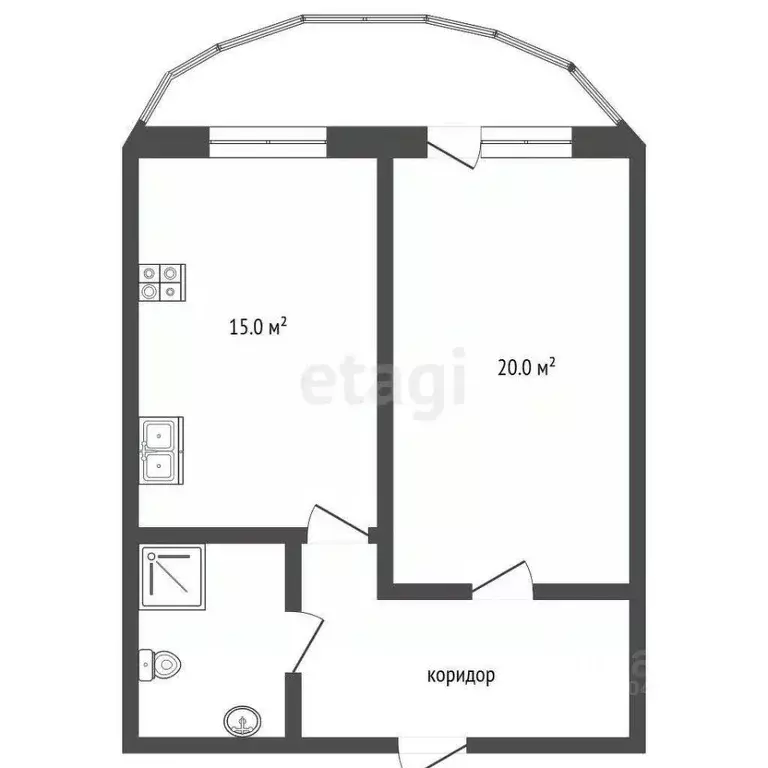 1-к кв. Севастополь просп. Античный, 12 (48.0 м) - Фото 2