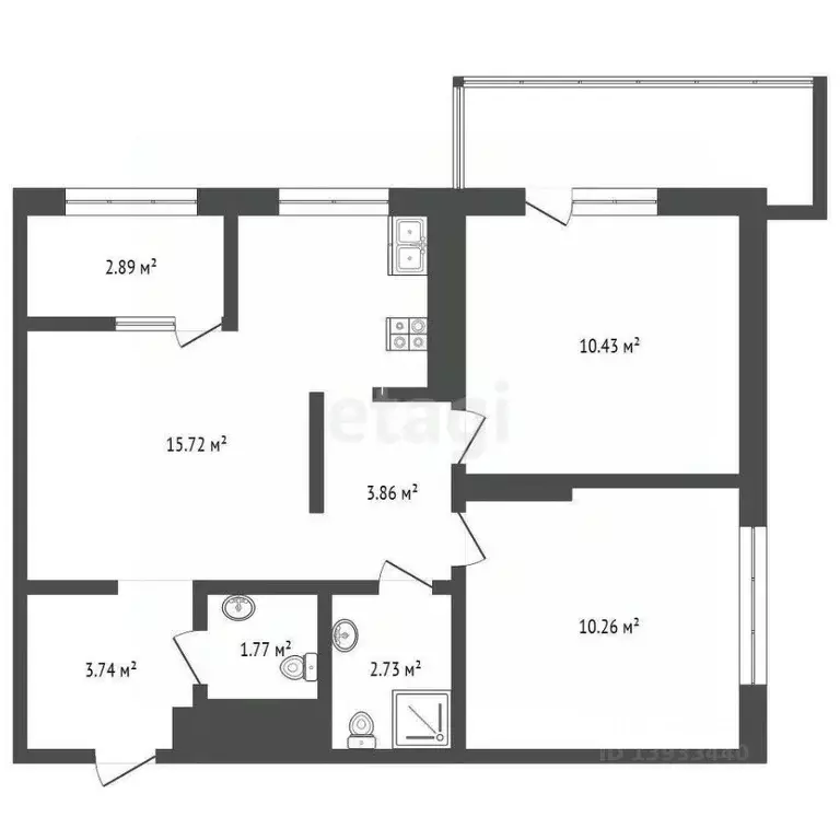 2-к кв. Тюменская область, Тюмень Тарманы мкр, ул. Малышева, 31к1 ... - Фото 2