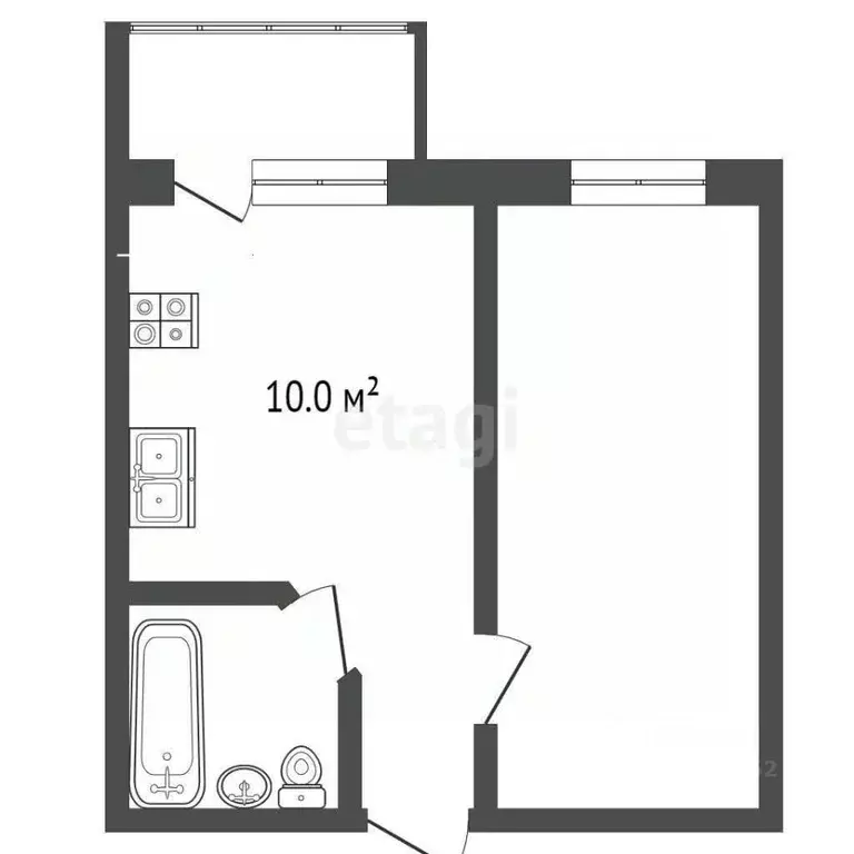 1-к кв. Ставропольский край, Ессентуки ул. Фрунзе (14.8 м) - Фото 1