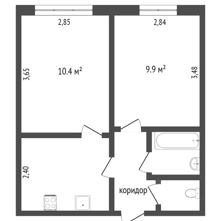 2-к кв. Коми, Сыктывкар Верхний Чов мкр, 53 (33.4 м) - Фото 1