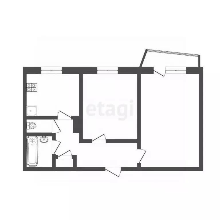 2-к кв. Омская область, Омск Иркутская ул., 74 (53.3 м) - Фото 1