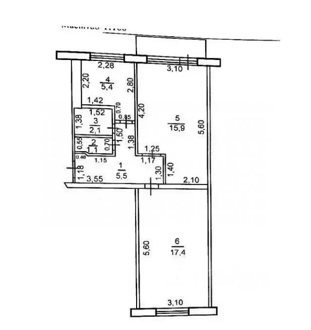 2-к кв. Оренбургская область, Оренбург Народная ул., 13 (47.4 м) - Фото 1