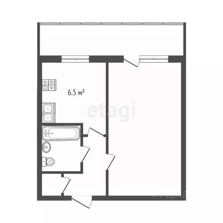 1-к кв. Тюменская область, Тюмень Тульская ул., 6 (38.1 м) - Фото 1