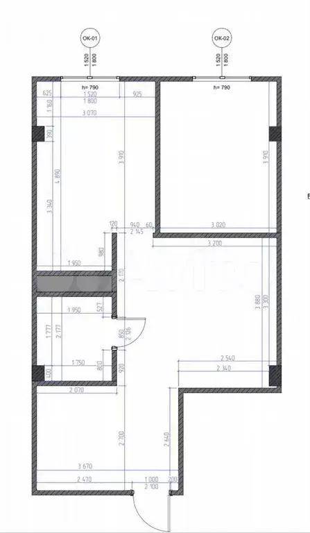 1-к. квартира, 54,7 м, 8/12 эт. - Фото 0