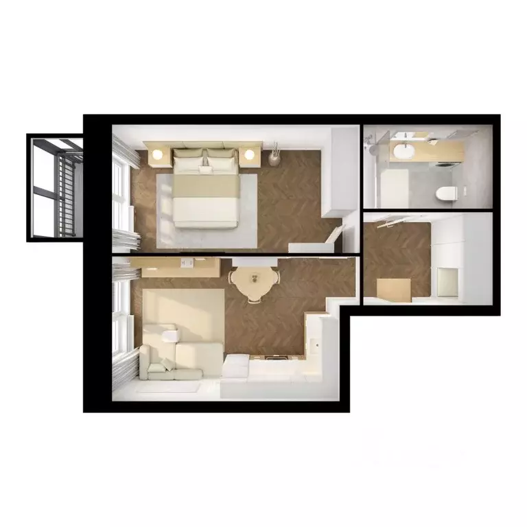 1-к кв. Татарстан, Казань ул. Анаса Тазетдинова, 1к9 (44.7 м) - Фото 2