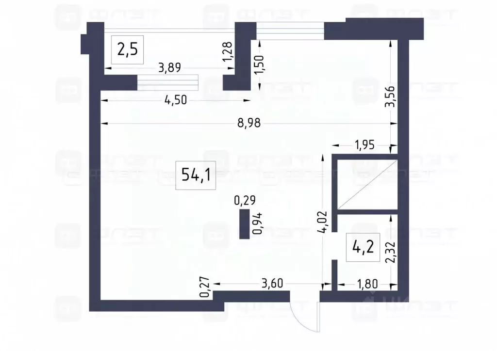 2-к кв. Татарстан, Казань ул. Павлюхина, 110В (60.0 м) - Фото 2