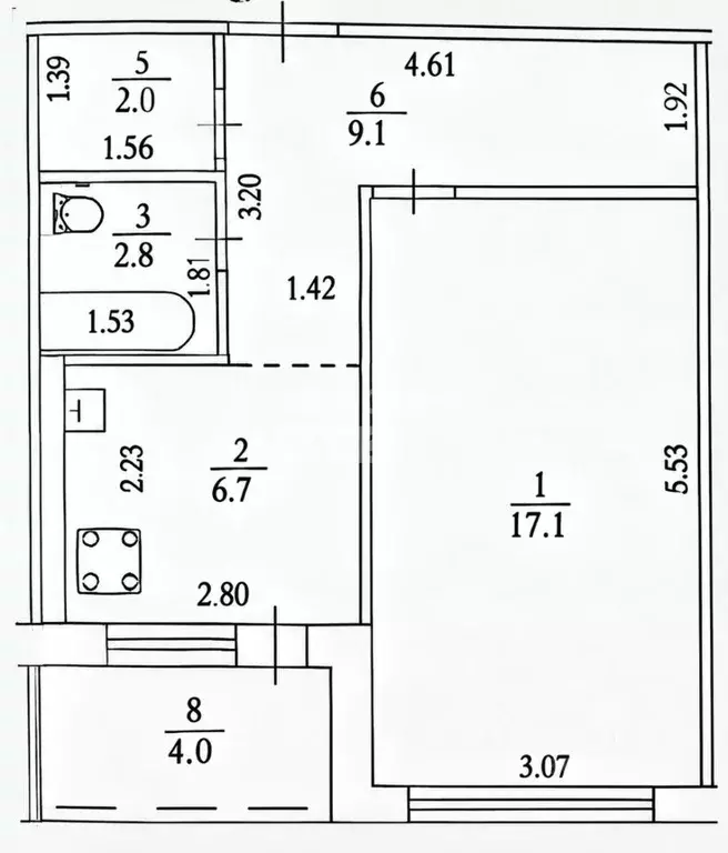 1-к кв. Башкортостан, Уфа Транспортная ул., 30/5 (37.7 м) - Фото 2