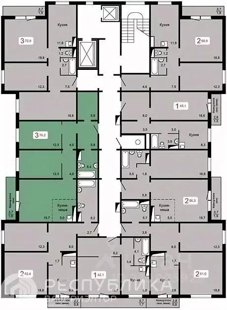 3-к кв. Красноярский край, Красноярск ул. Кутузова, 2 ст5 (76.2 м) - Фото 0