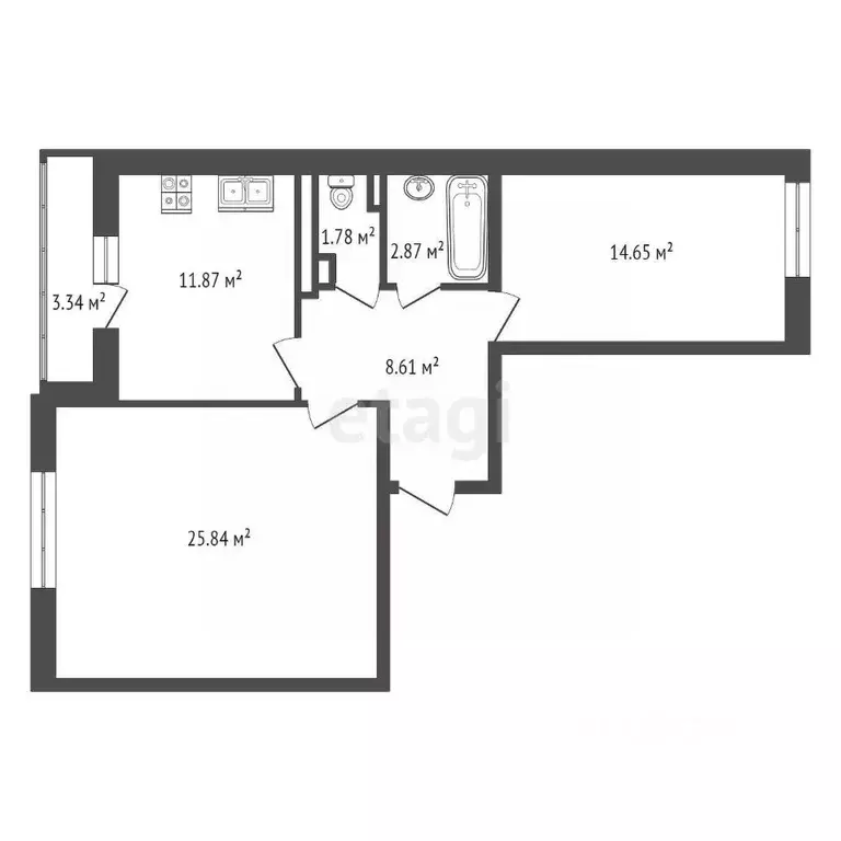 2-к кв. Санкт-Петербург Заневский просп., 42 (65.7 м) - Фото 1