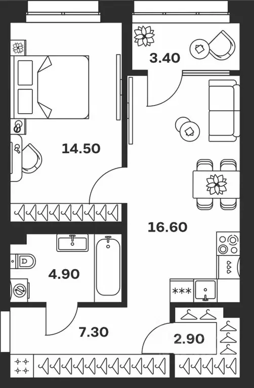 1-к кв. Тульская область, Тула ул. Михеева (49.6 м) - Фото 1
