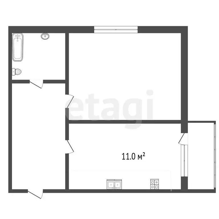 1-комнатная квартира: Рыбинск, Полиграфская улица, 21 (37 м) - Фото 1