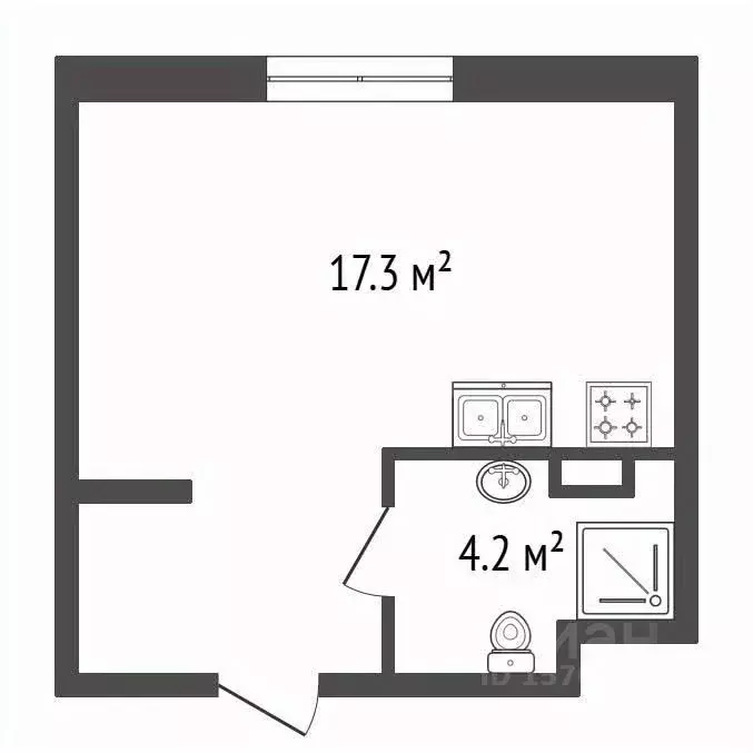 Студия Санкт-Петербург Херсонский проезд, 6 (21.6 м) - Фото 2