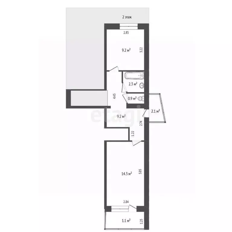 3-к кв. Башкортостан, Стерлитамак ул. Худайбердина, 139 (72.4 м) - Фото 2