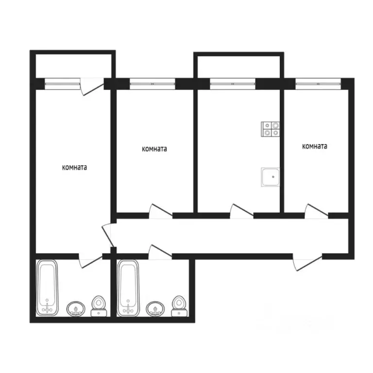 3-к кв. Тюменская область, Тюмень ул. Максима Горького, 68к1 (103.0 м) - Фото 2