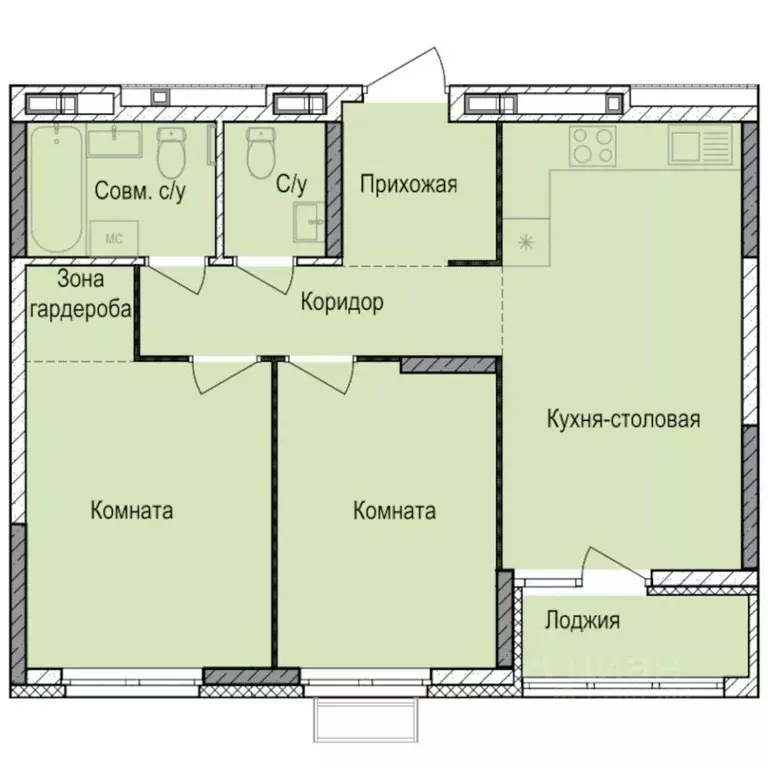 2-к кв. Удмуртия, Ижевск Автопроизводство жилрайон, Норвежский Лес ... - Фото 1