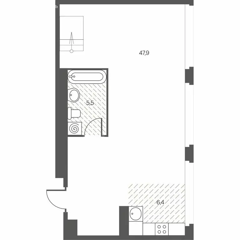 1-комнатная квартира: Тюмень, Первомайская улица, 8 (96.4 м) - Фото 0