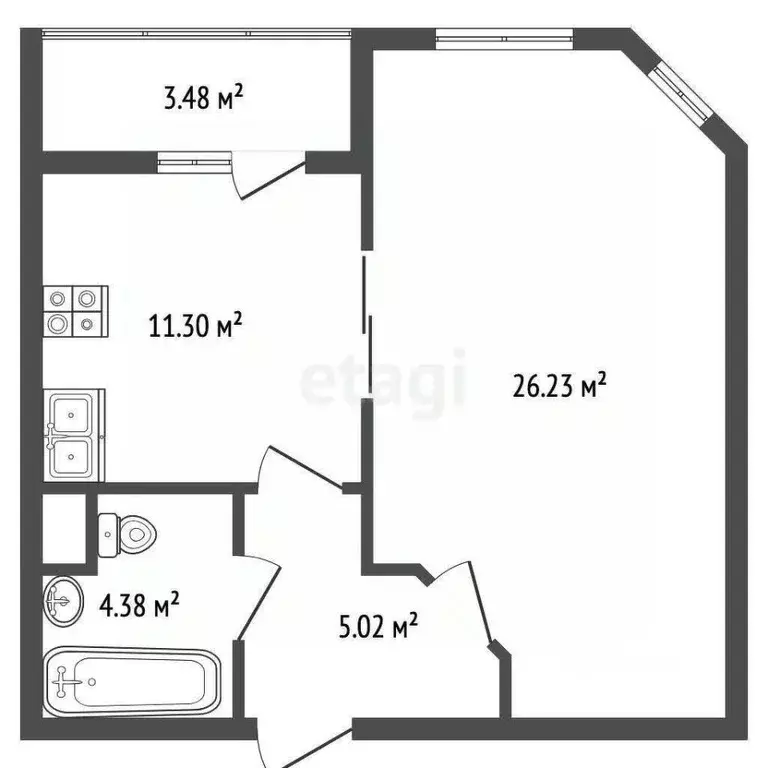 1-к кв. Москва пос. Коммунарка, ул. Сосенский Стан, 1 (47.5 м) - Фото 1