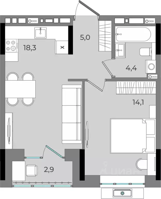 1-к кв. Удмуртия, Ижевск Северо-Западный жилрайон, 2-й мкр, Новый ... - Фото 1