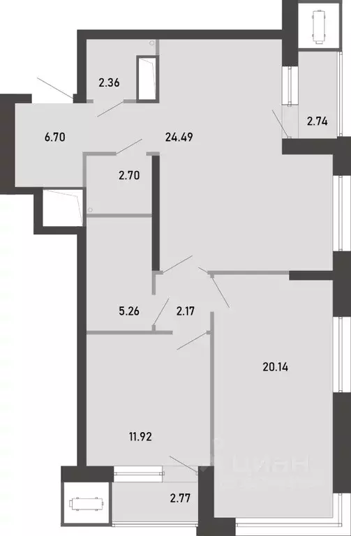 2-к кв. Тульская область, Тула ул. Фридриха Энгельса, 74 (81.25 м) - Фото 2