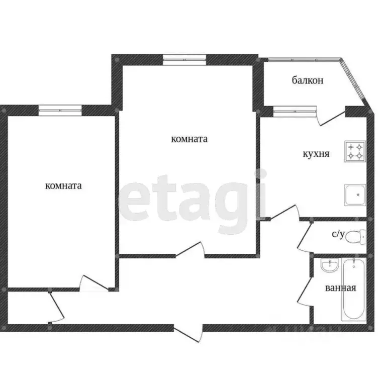 2-к кв. Ханты-Мансийский АО, Сургут ул. Островского, 9/1 (59.4 м) - Фото 1