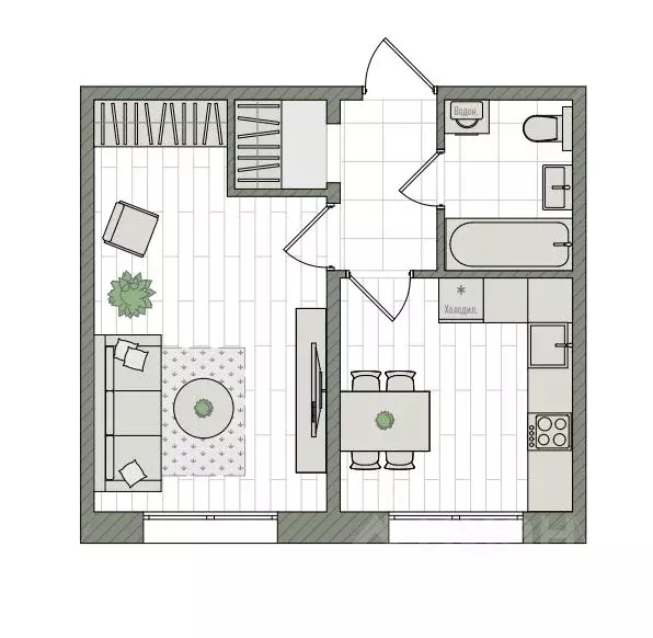1-к кв. Кировская область, Киров бул. Прибрежный, 6 (34.2 м) - Фото 1
