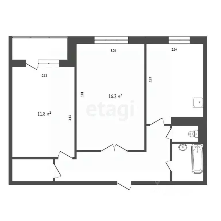 2-к кв. Красноярский край, Сосновоборск ул. 9-й Пятилетки, 3 (50.6 м) - Фото 1