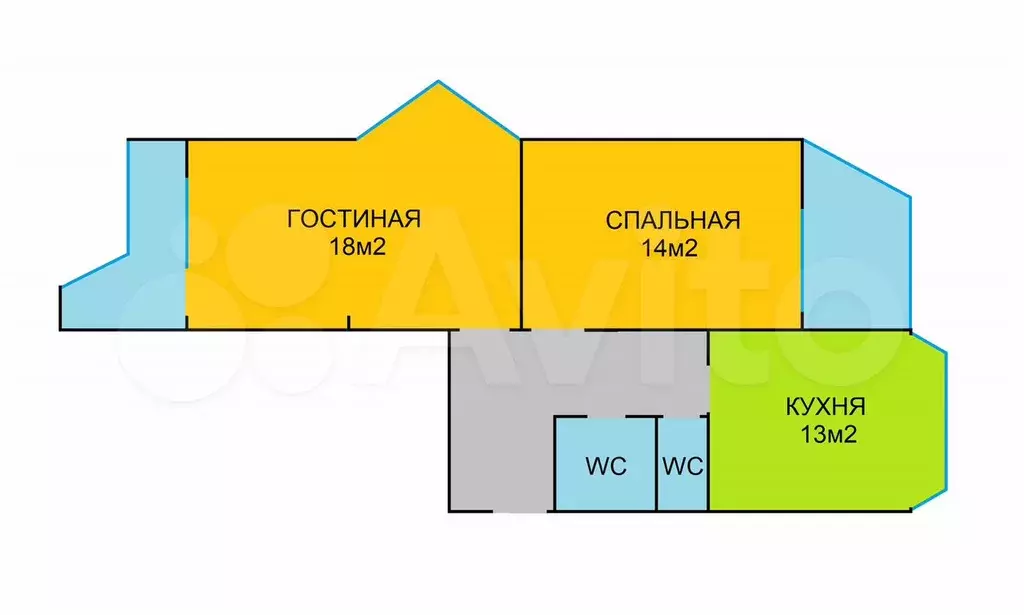 2-к. квартира, 60 м, 17/17 эт. - Фото 0
