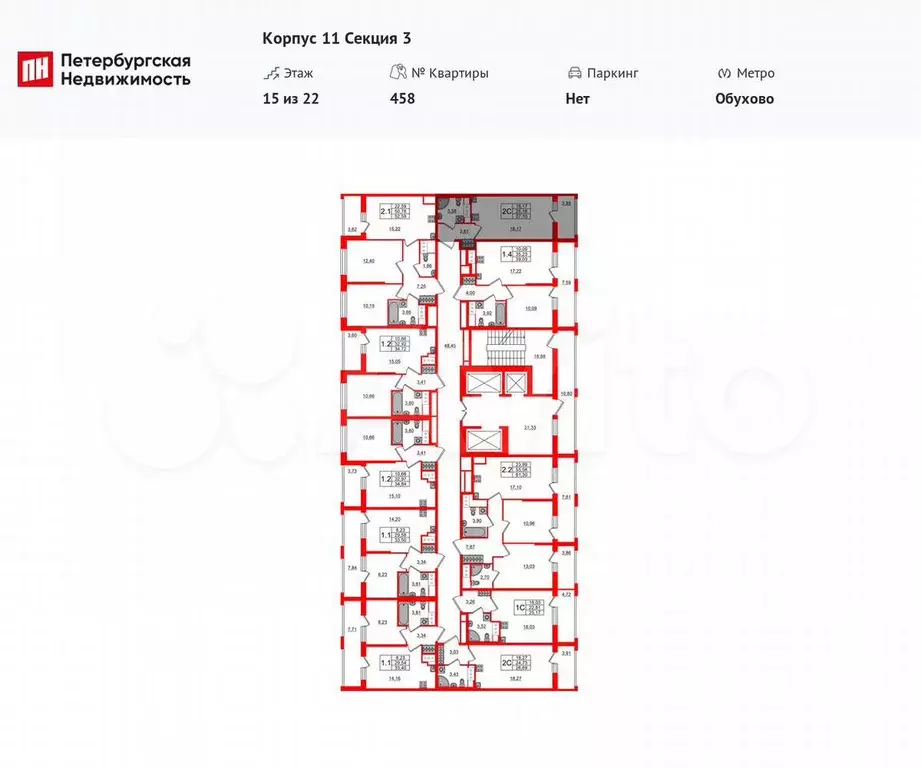 Квартира-студия, 25,2 м, 15/22 эт. - Фото 1