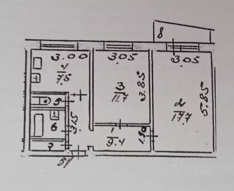 2-к кв. Астраханская область, Астрахань ул. Куликова, 38 (53.1 м) - Фото 2