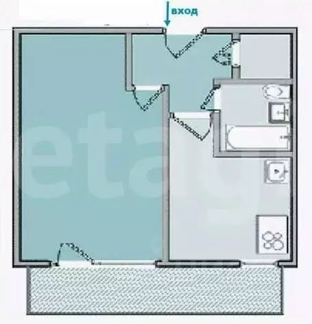 1-к кв. Тульская область, Тула ул. Степанова, 29 (41.0 м) - Фото 2