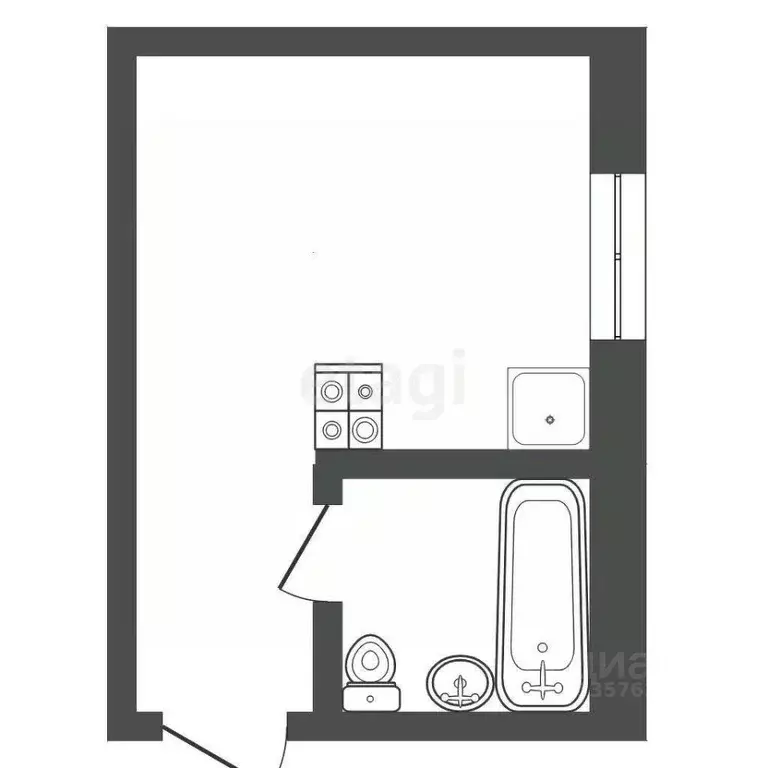 Студия Краснодарский край, Анапа ул. Кирова, 76 (15.0 м) - Фото 2