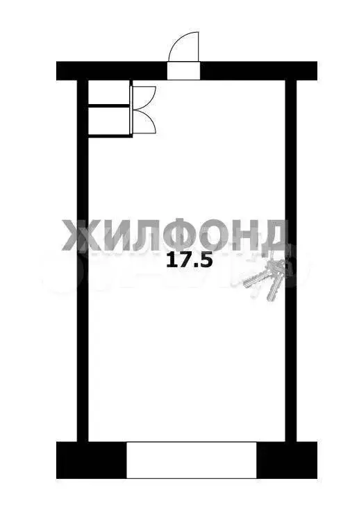 Комната 17,4 м в 1-к., 2/5 эт. - Фото 1