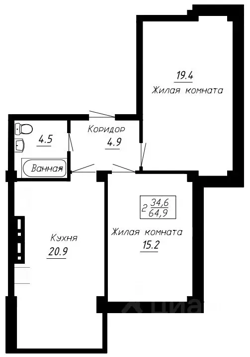 2-к кв. Ставропольский край, Ессентуки  (64.9 м) - Фото 0