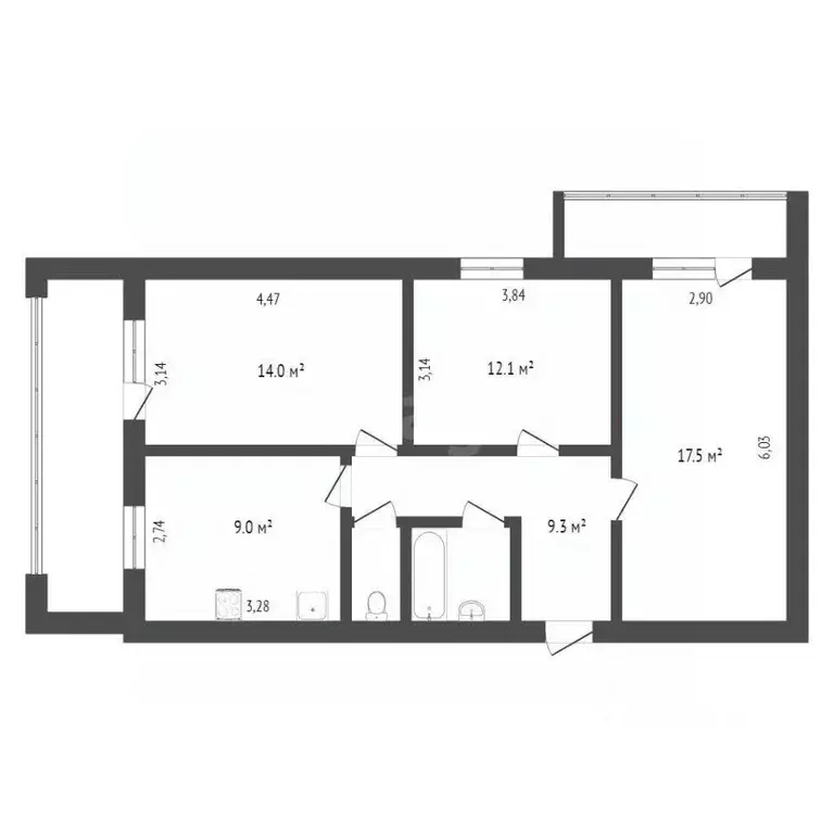 3-к кв. Вологодская область, Вологда Фрязиновская ул., 37 (65.5 м) - Фото 1