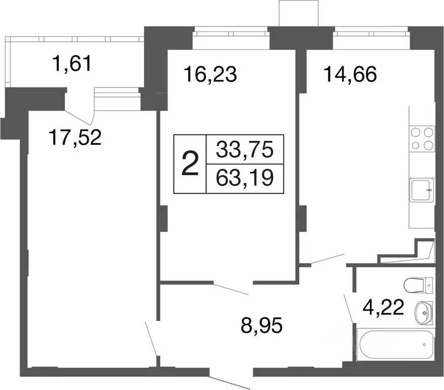 2-к кв. Московская область, Апрелевка Наро-Фоминский городской округ, ... - Фото 1