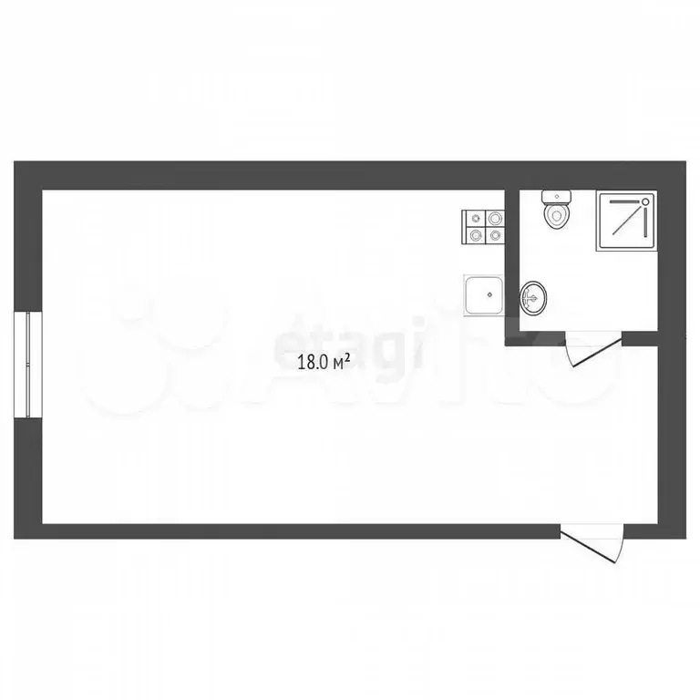 Квартира-студия, 18 м, 7/9 эт. - Фото 0