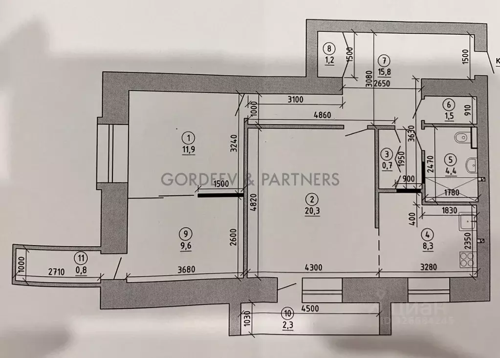2-к кв. Татарстан, Казань ул. Павлюхина, 104А (73.2 м) - Фото 2