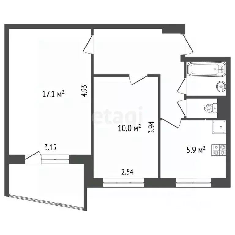 2-к кв. Московская область, Химки ул. Дружбы, 10 (42.9 м) - Фото 1