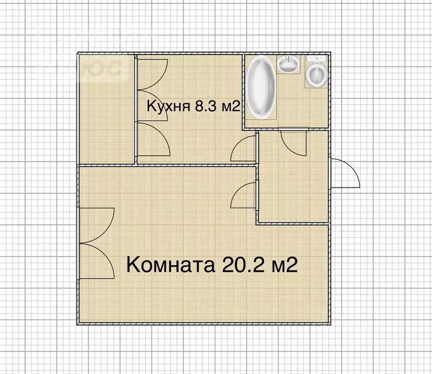 1-к кв. Пензенская область, Пенза ул. Егорова, 20 (38.2 м) - Фото 1