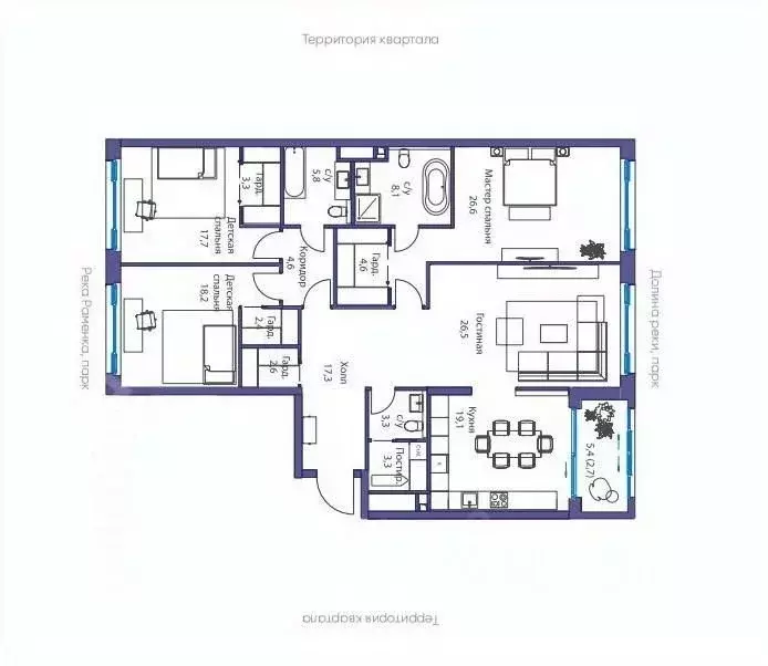 4-к кв. Москва ул. Сергея Бондарчука, 4 (171.0 м) - Фото 1