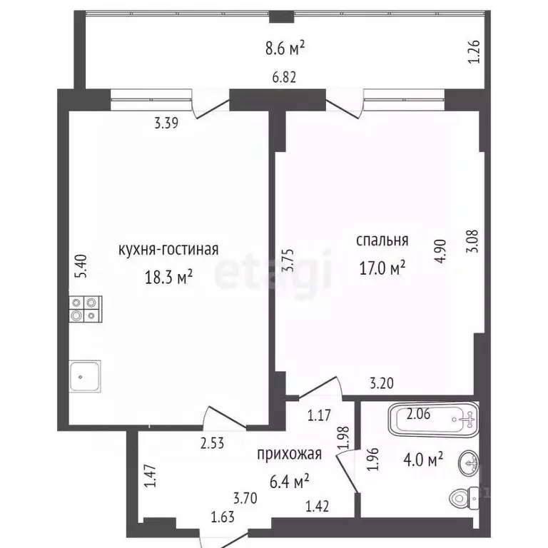 1-к кв. Ростовская область, Батайск ул. Максима Горького, 144 (45.2 м) - Фото 2